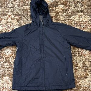 Lands' End Navy Blue Raincoat